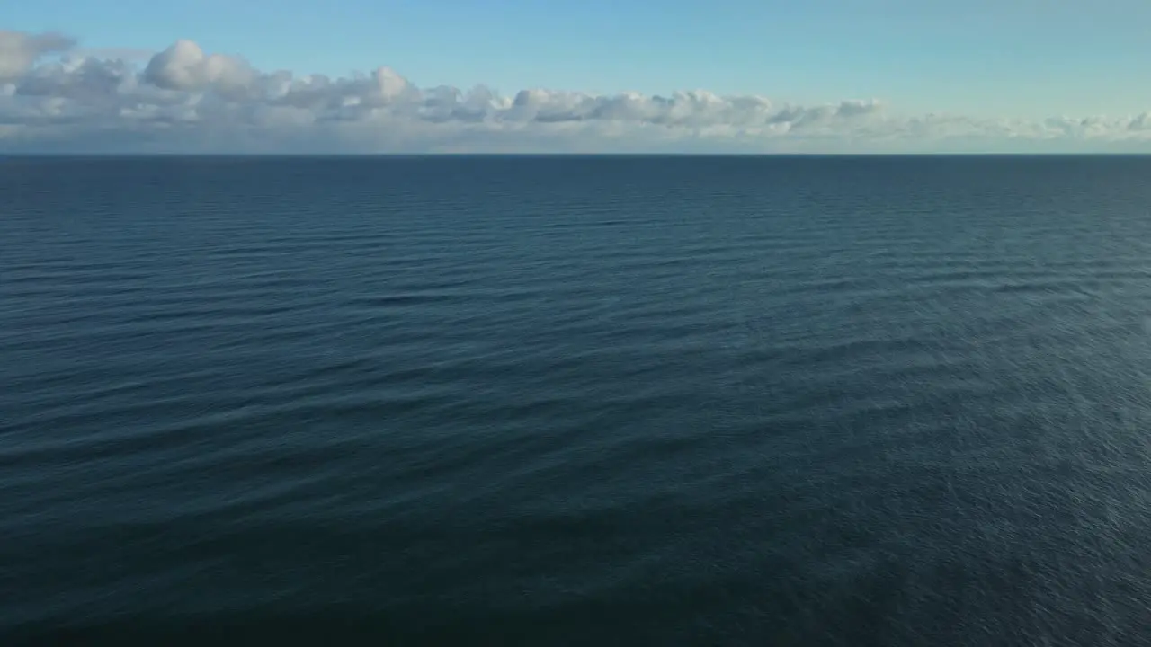 Beautiful aerial view of a calm ocean on the coast of Hokkaido Japan