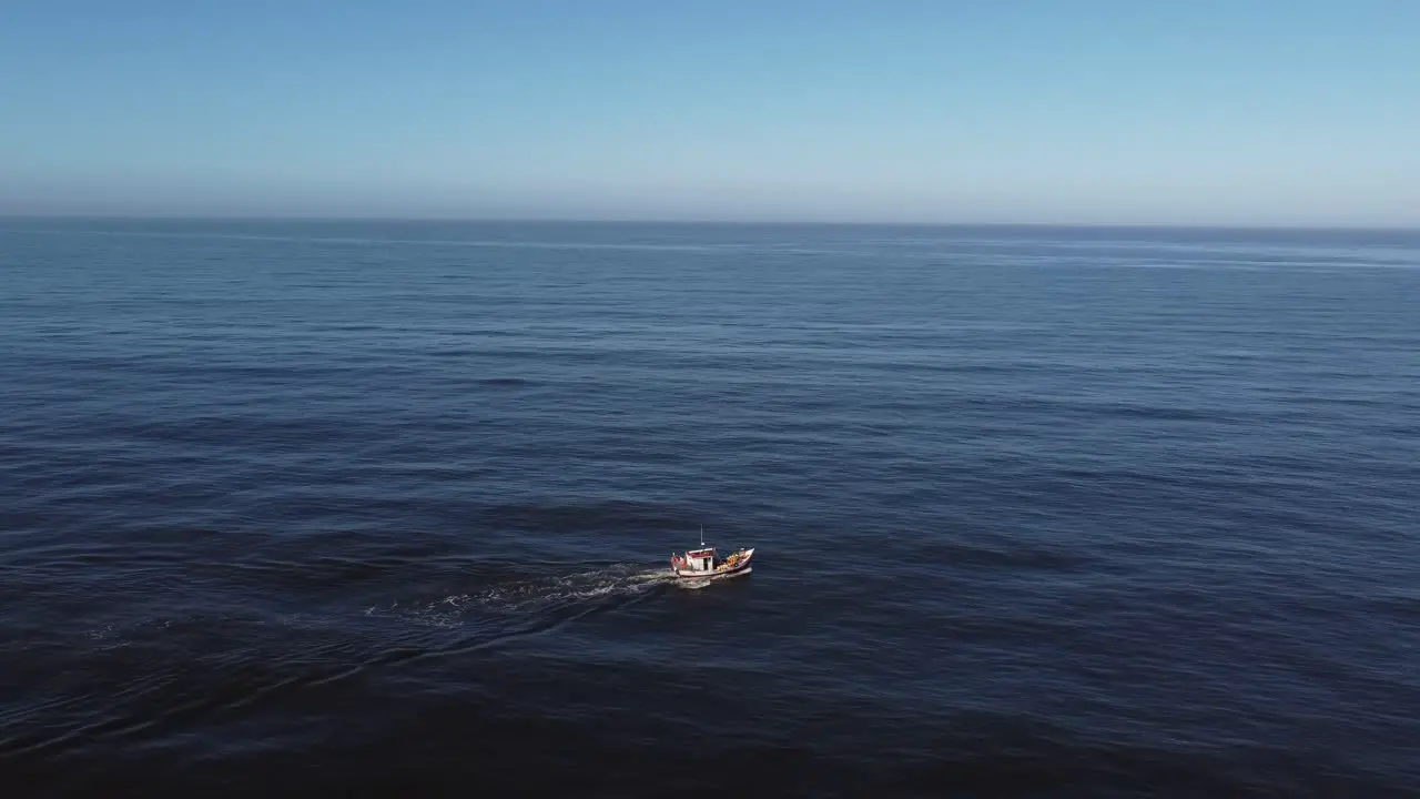 Pirate boat sailing to rob sailors at atlantic ocean Uruguay