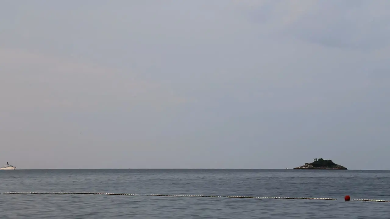 Coast guard in Croatia on a gloomy day in slow motion