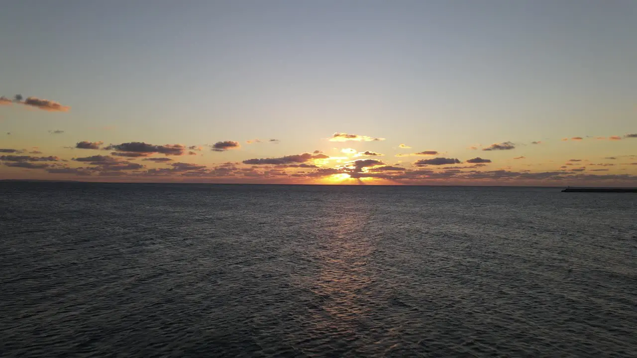 Sunset Waves Aerial View