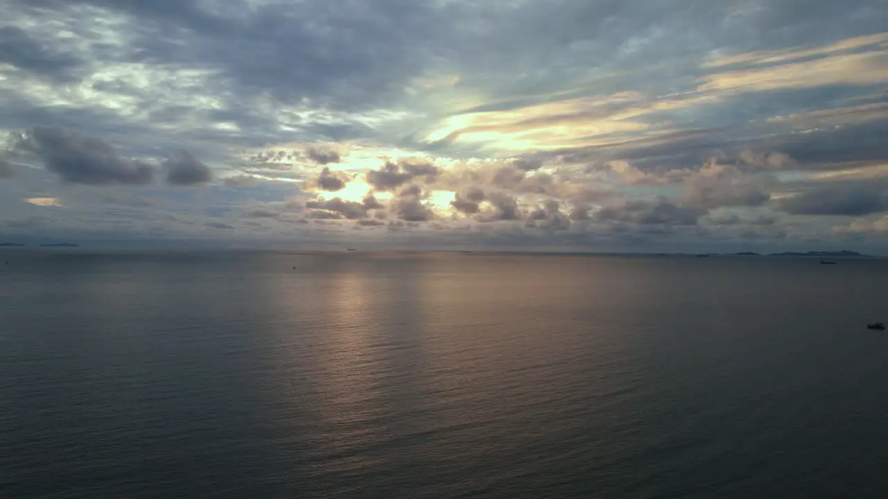 Calm sea view at sunset in Thailand