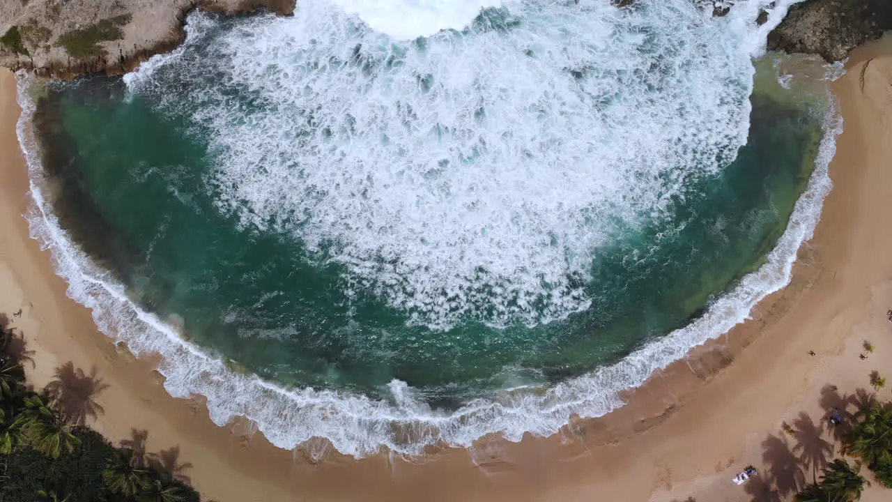 Mar Chiquita Beach falling down with a drone in 4K