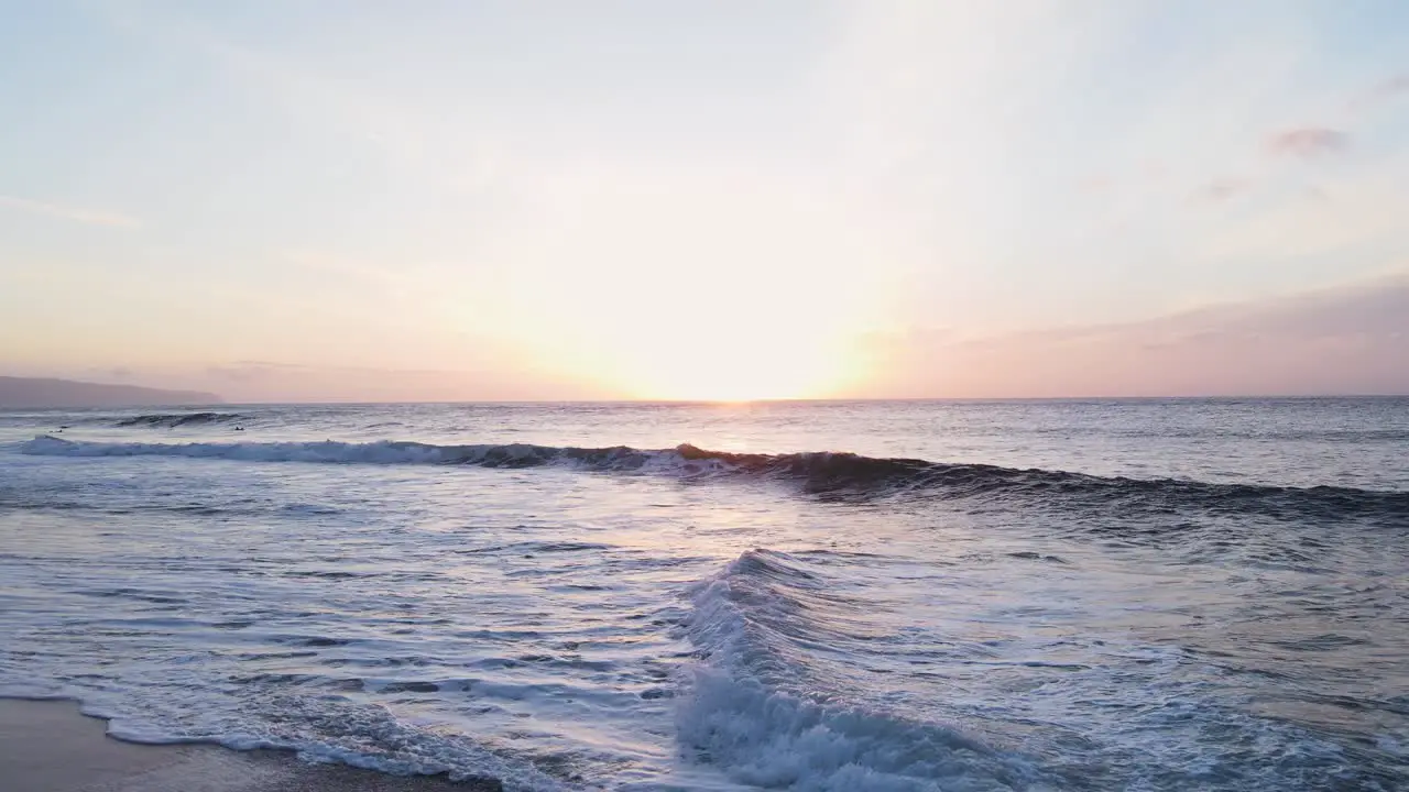 Waves Crashing On The Beach At Sunset North Shore Oahu Slow Motion