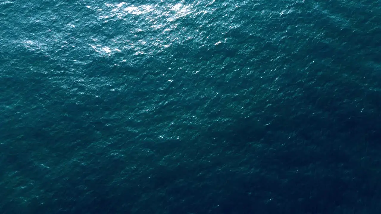 Aerial Shot Beautiful Smooth Water Surface Of Dark Blue Clear Sea