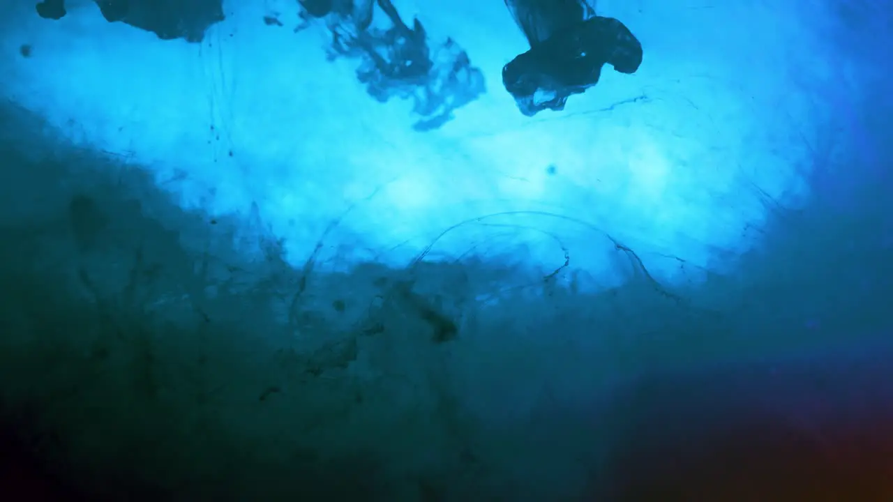 Underwater view of chemical spreading slowly in waters of the sea pollution concept