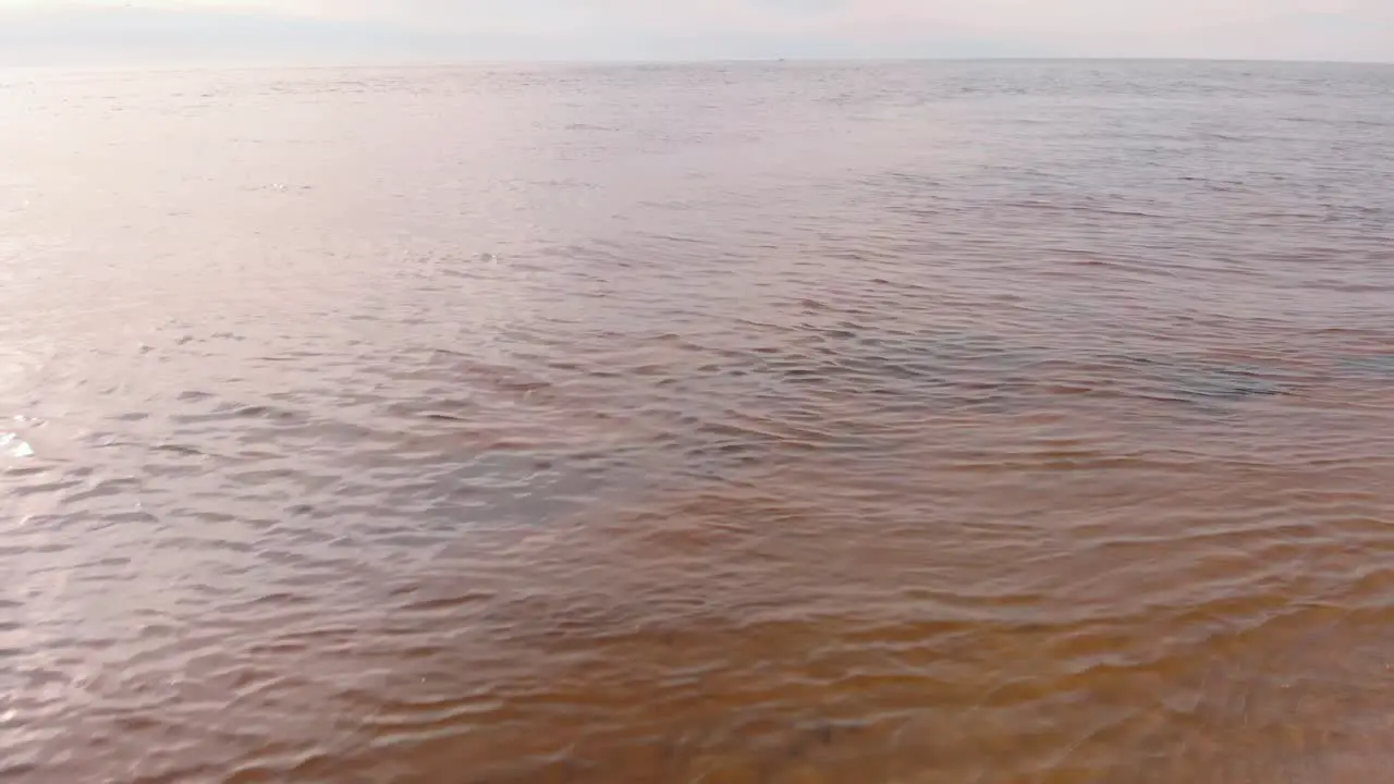 Polluted muddy waters of Baltic Carnikava sea shores