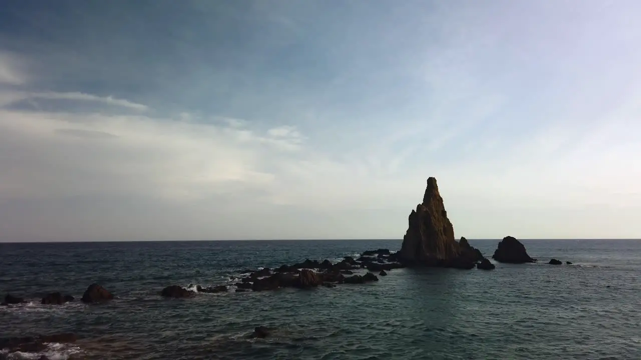 Static view of rocky coast