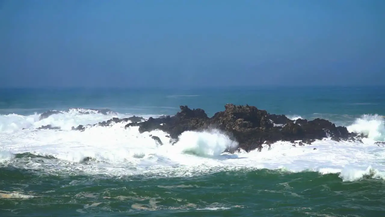 Coral getting hit by powerful ocean waves