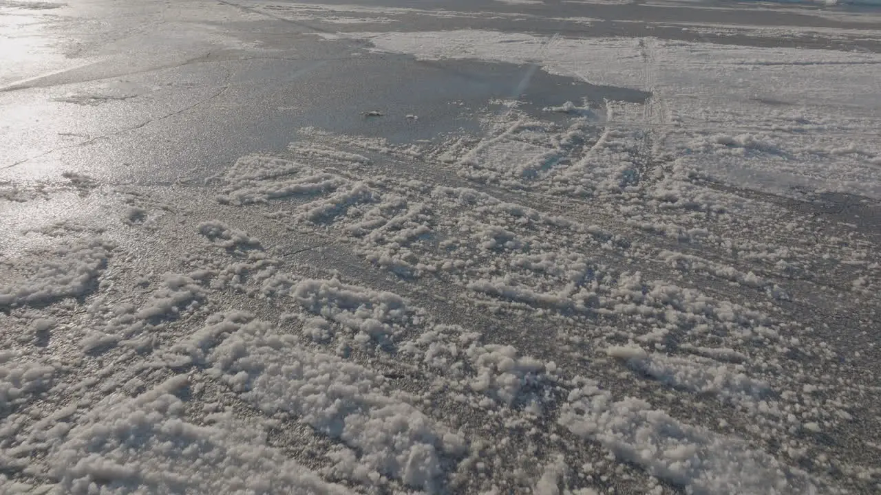 Slow push over an icy parking lot