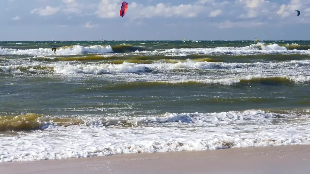 Rough Waves Rolling on Sandy Beach