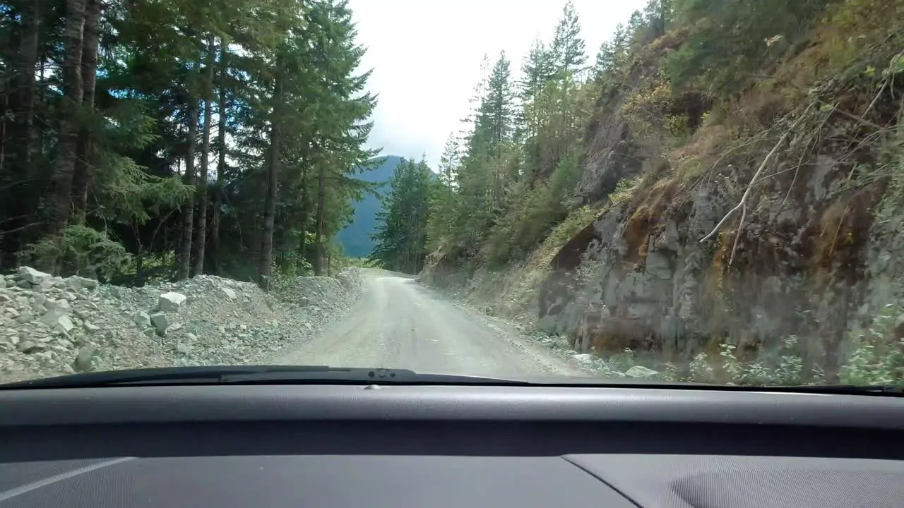 Driving on a Logging Road on Vancouver Island Canada