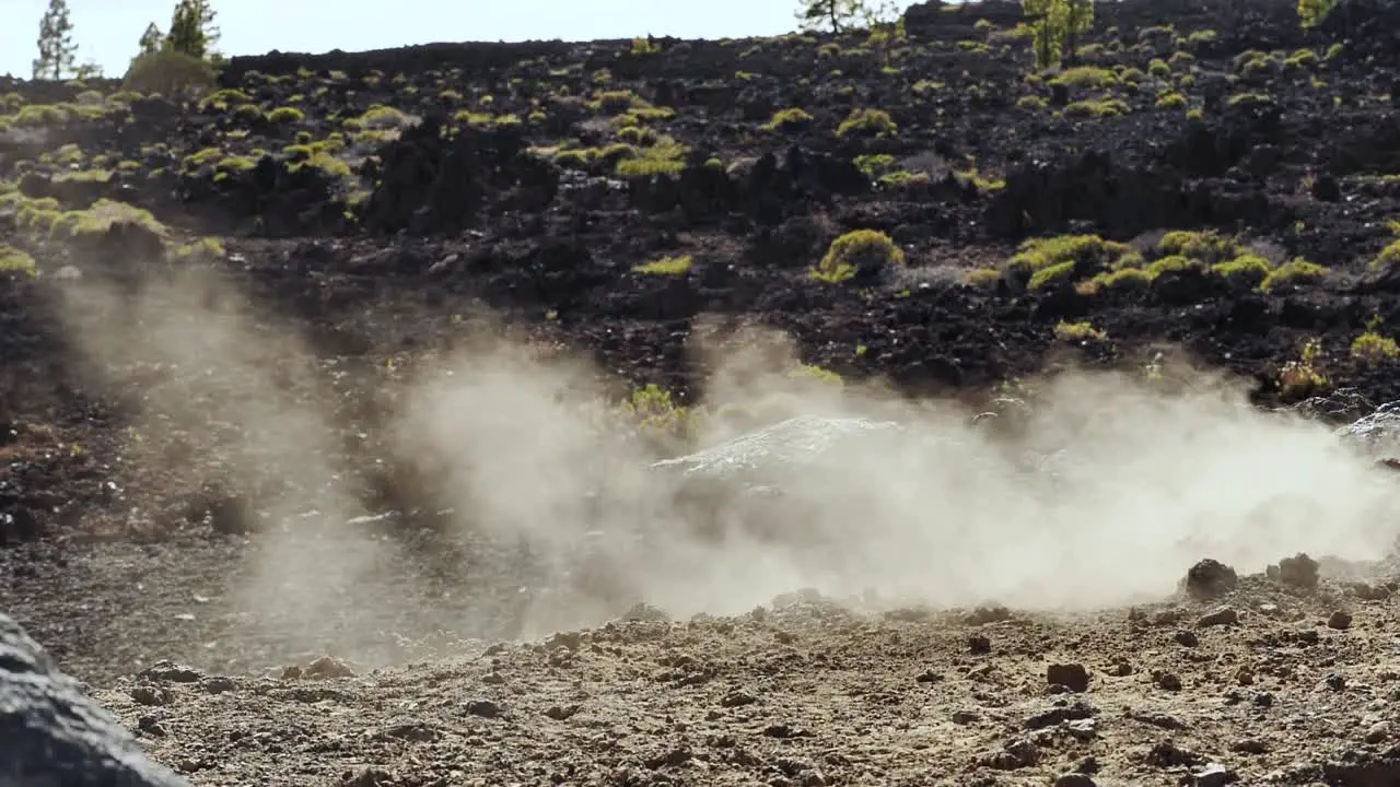 Static slow-motion shot of rock crashing and exploding into pieces