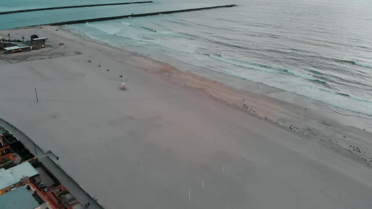 Approaching the waves of Mission Beach in San Diego