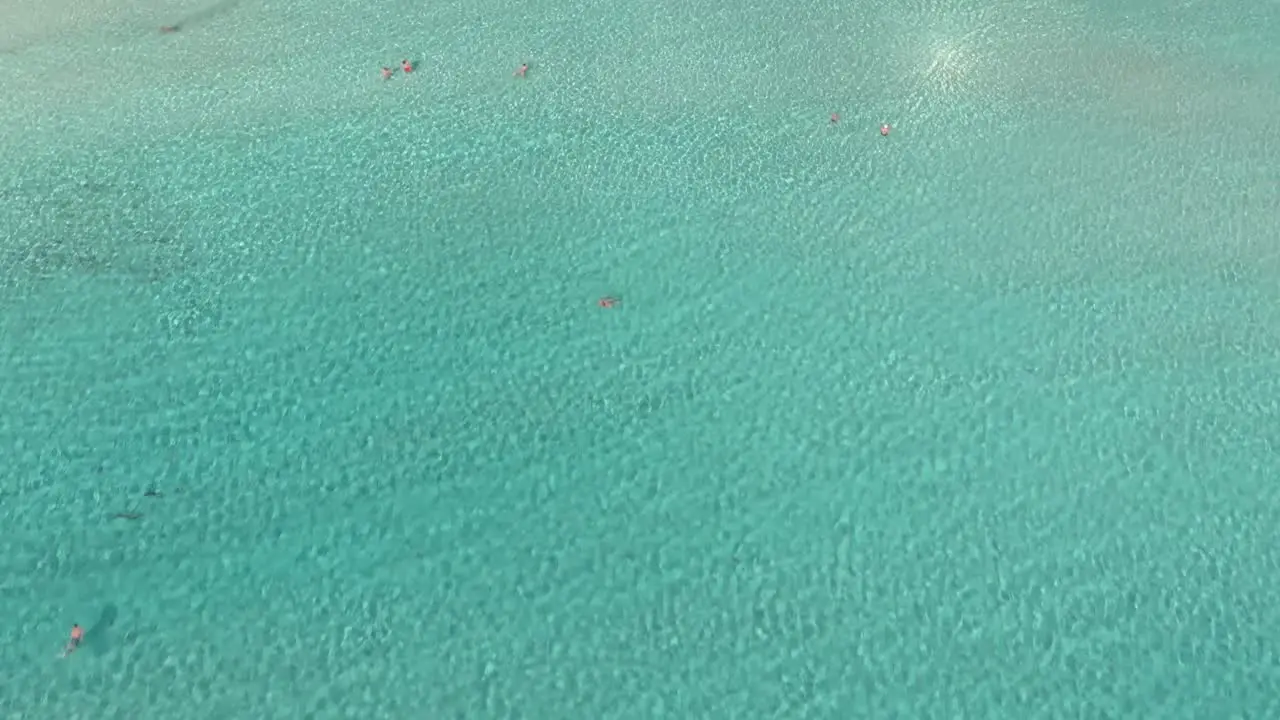 Clear blue sea water at nissi beach Aerial View