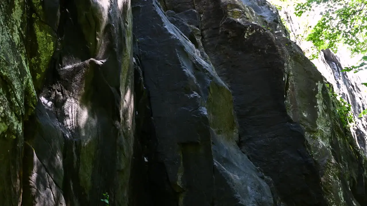 Natural rock climbing wall on a hike in Shenandoah Virginia Tilt Up