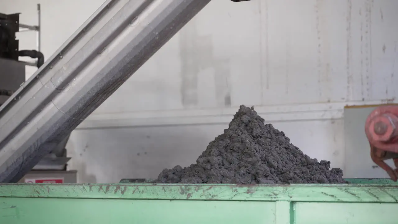 Dirt and sludge pile in wastewater treatment plant