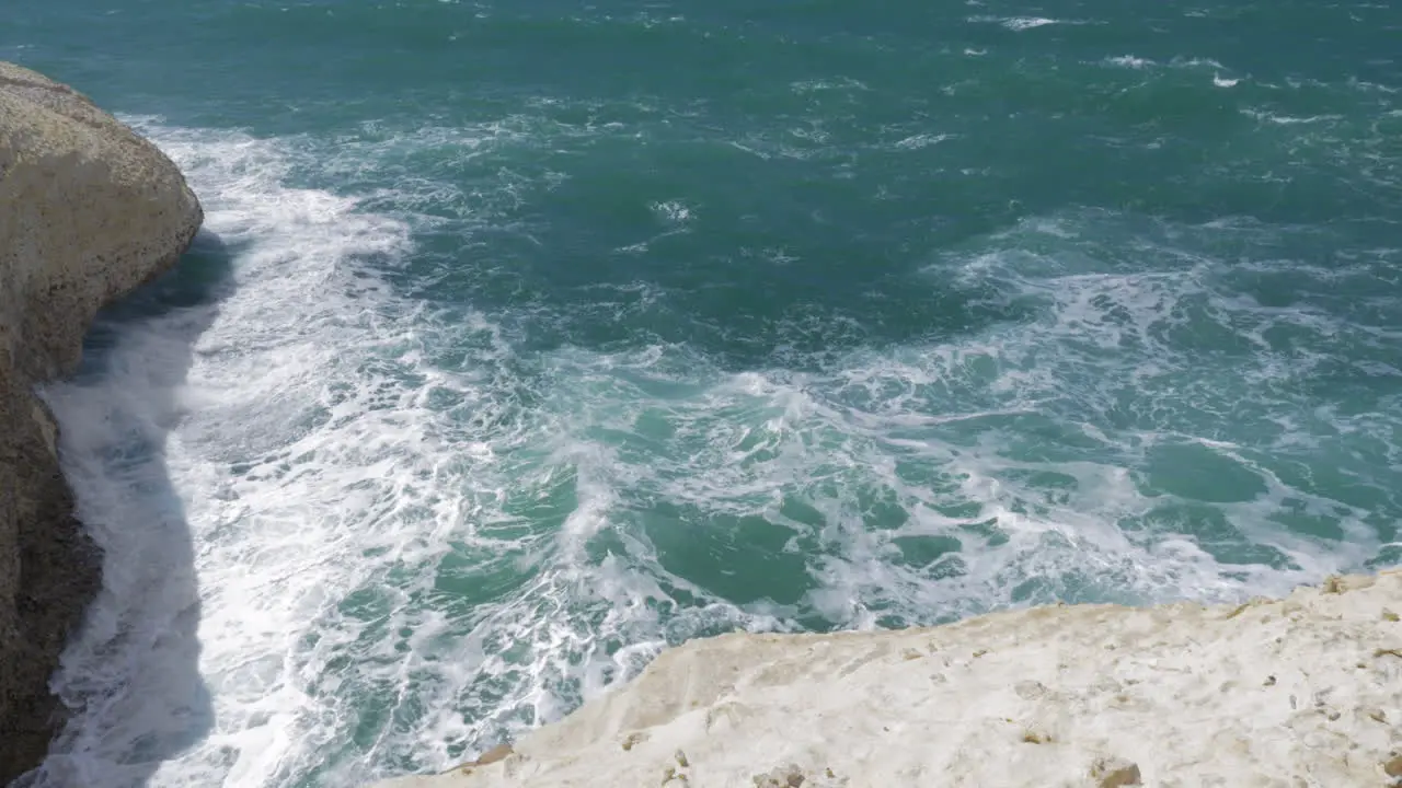 Rosh Hanikra seascape with white chalk cliffs