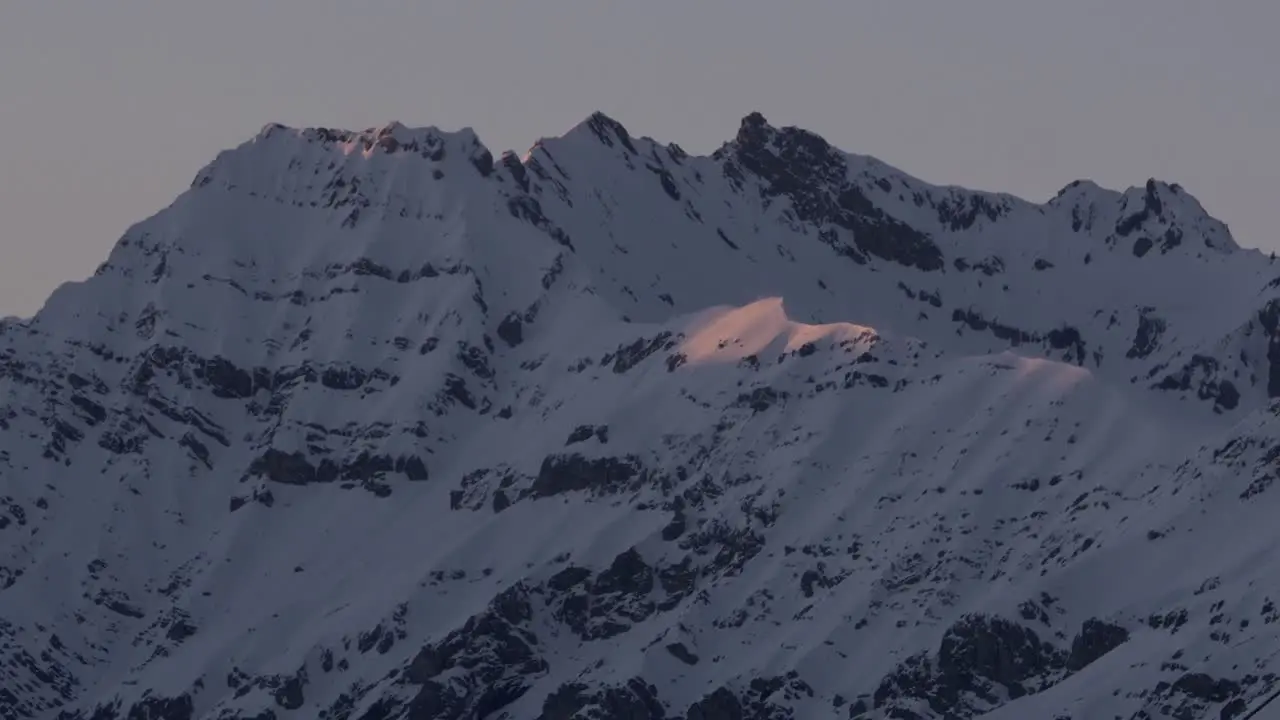 Sunset light dissapier in the high Mountains of the Alps