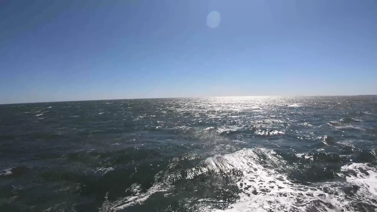 Shot of swells rippling through the ocean on a clear sunny day