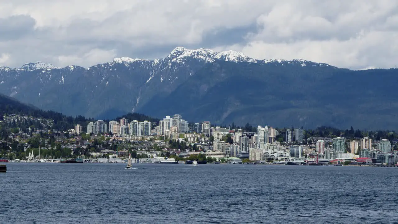 North Vancouver cityscape mountains and Vancouver inlet