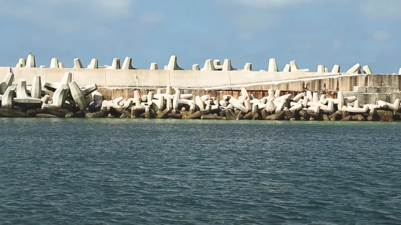 Harbour wall with dolos coastal management sea wall defense