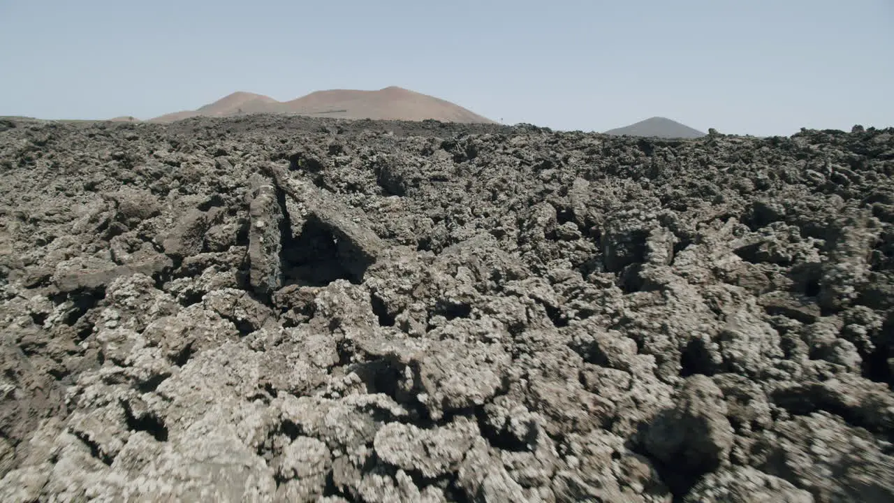 Rough way through the lava rocks area