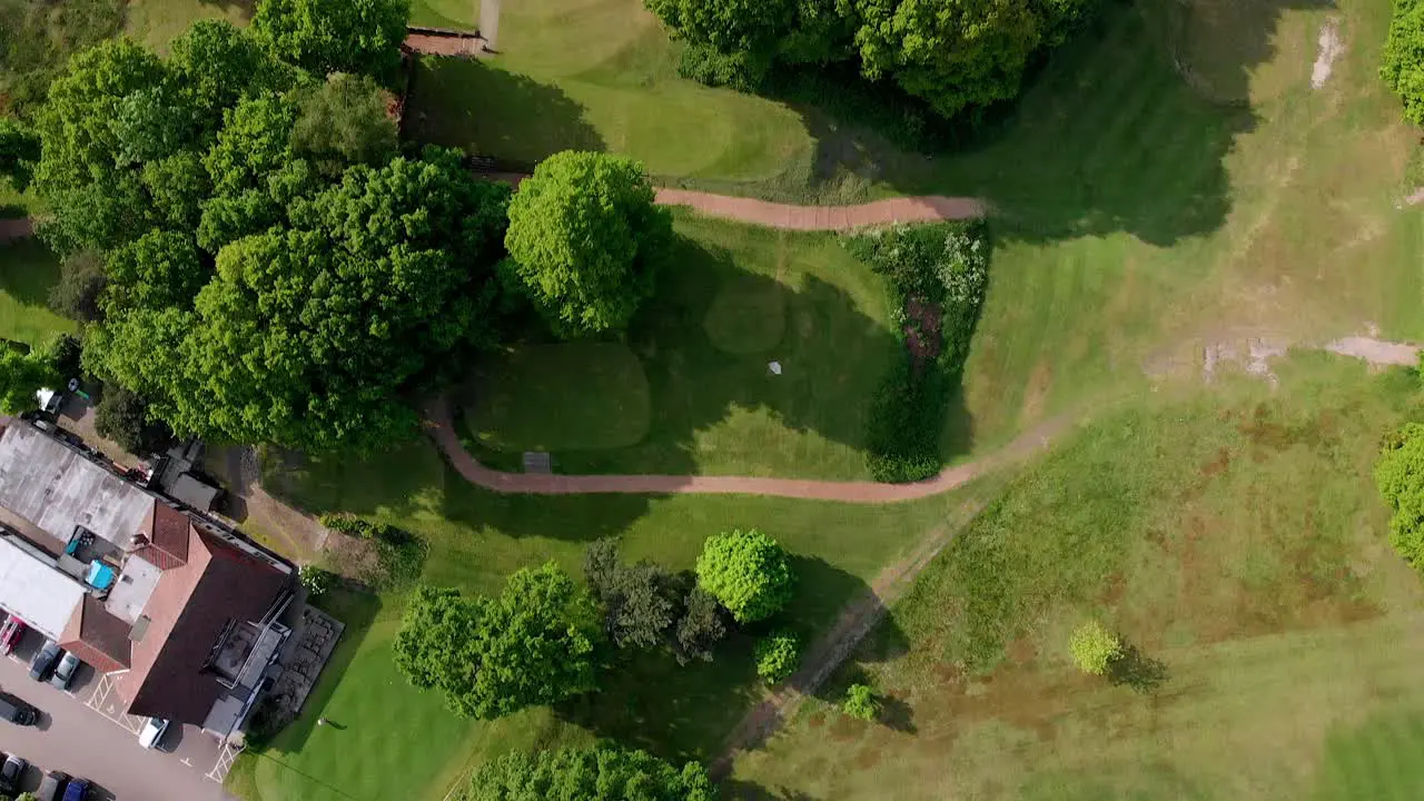 Top Down Overhead Aerial of English Golf Course