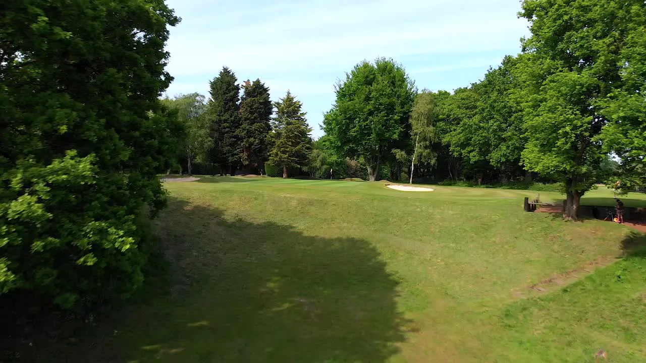 Aerial Golf Flyover from Tee Box to the Green