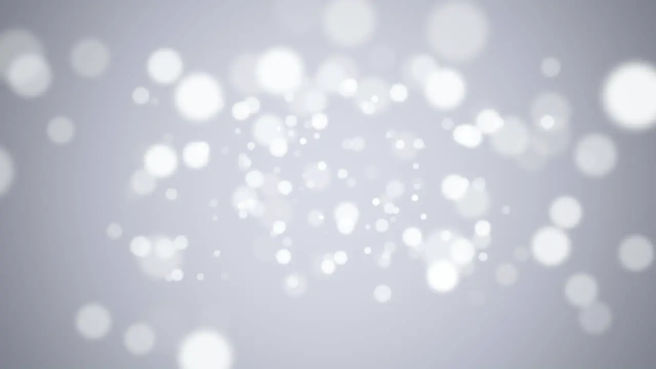 Flying white round particles with glitters on fashion gradient