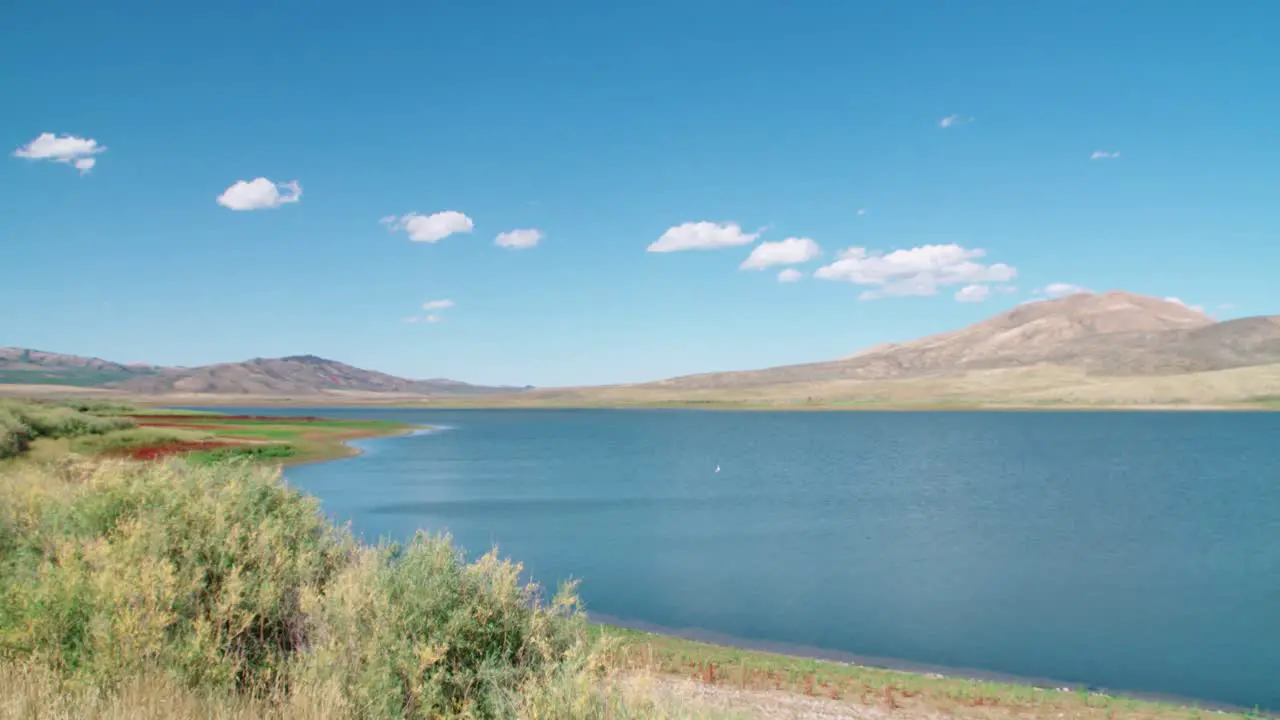 Chesterfield Reservoir on a warm breezy day in Eastern Idaho