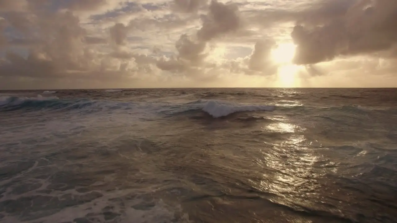 Ocean waterscape at sunset aerial view