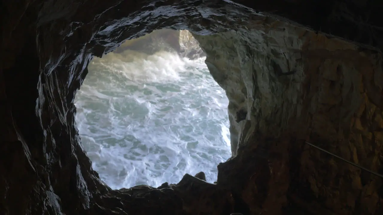 Rosh Hanikra grottoes with rough sea