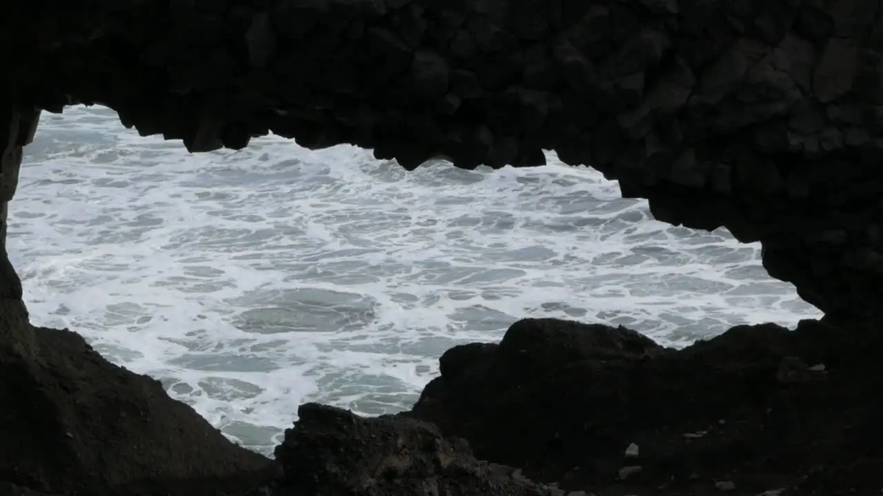 Slow Motion Sea Through a Hole in the Rock