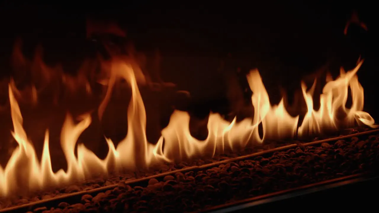 Real-time gas-powered flames flicker from a luxury gas fire place