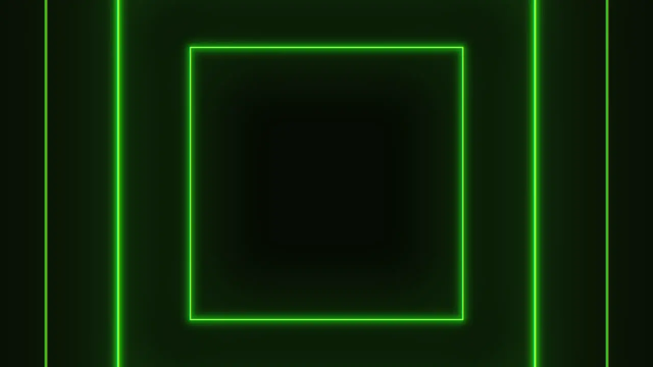 Glowing green frame on textured black background