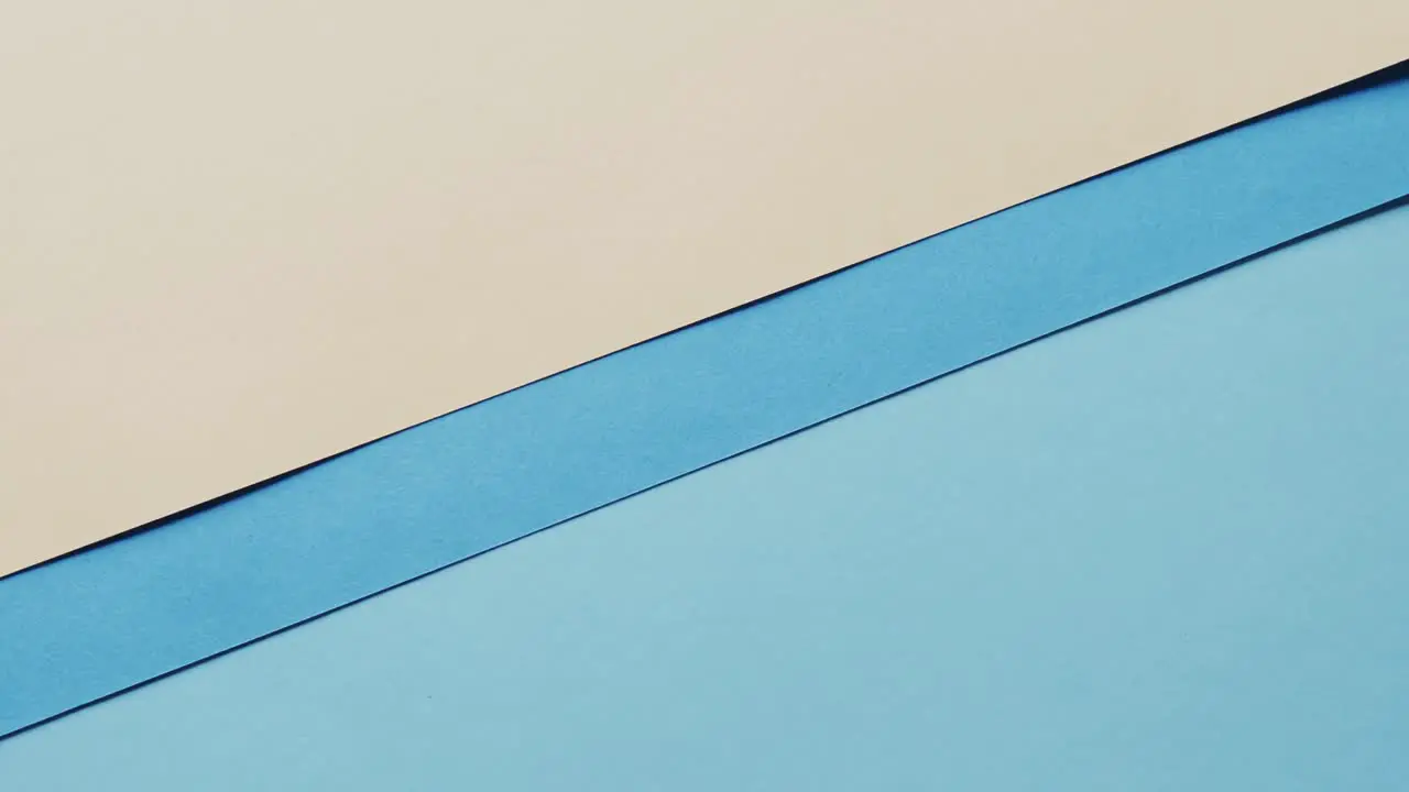 Close up of blank and blue cards with copy space in slow motion