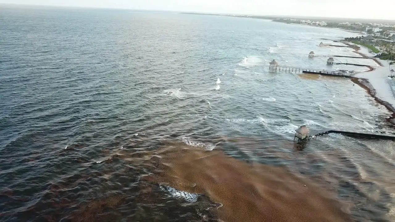 Aerial View Of Resort With Jetty At Vidanta Riviera Maya Quintana Roo Mexico drone shot