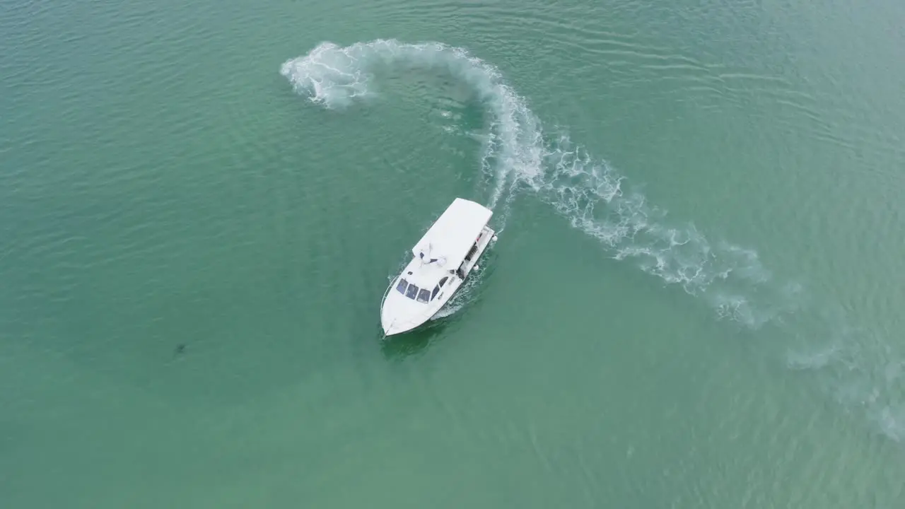  Cruise ship luxury transport turn at St Ives England aerial