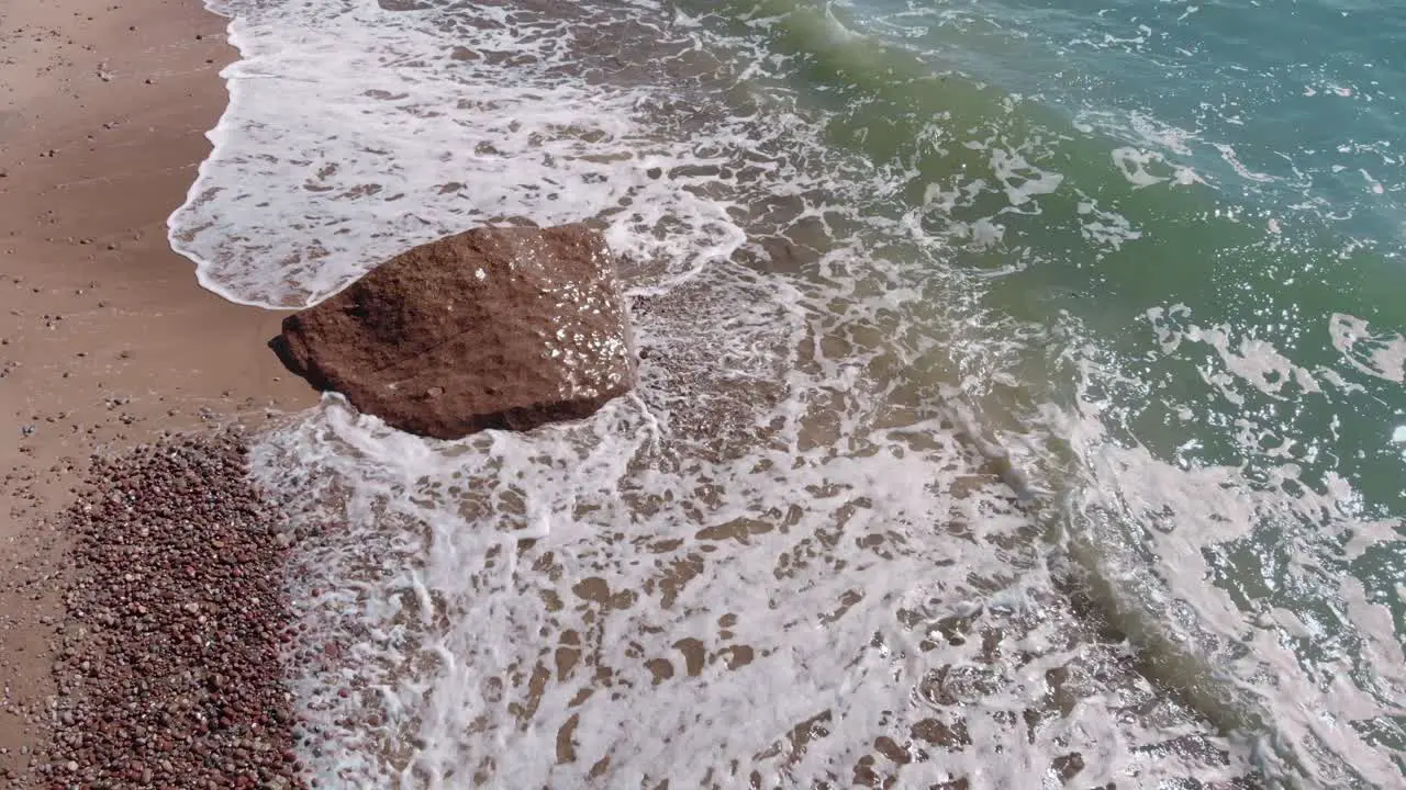 Calming wild waves of Baltia sea Atlantic ocean aerial