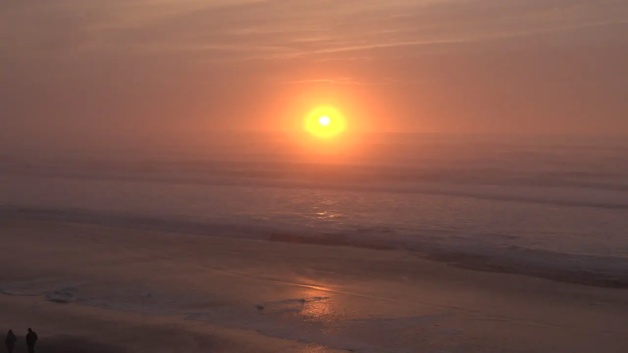 Oregon Setting Sun And Haze