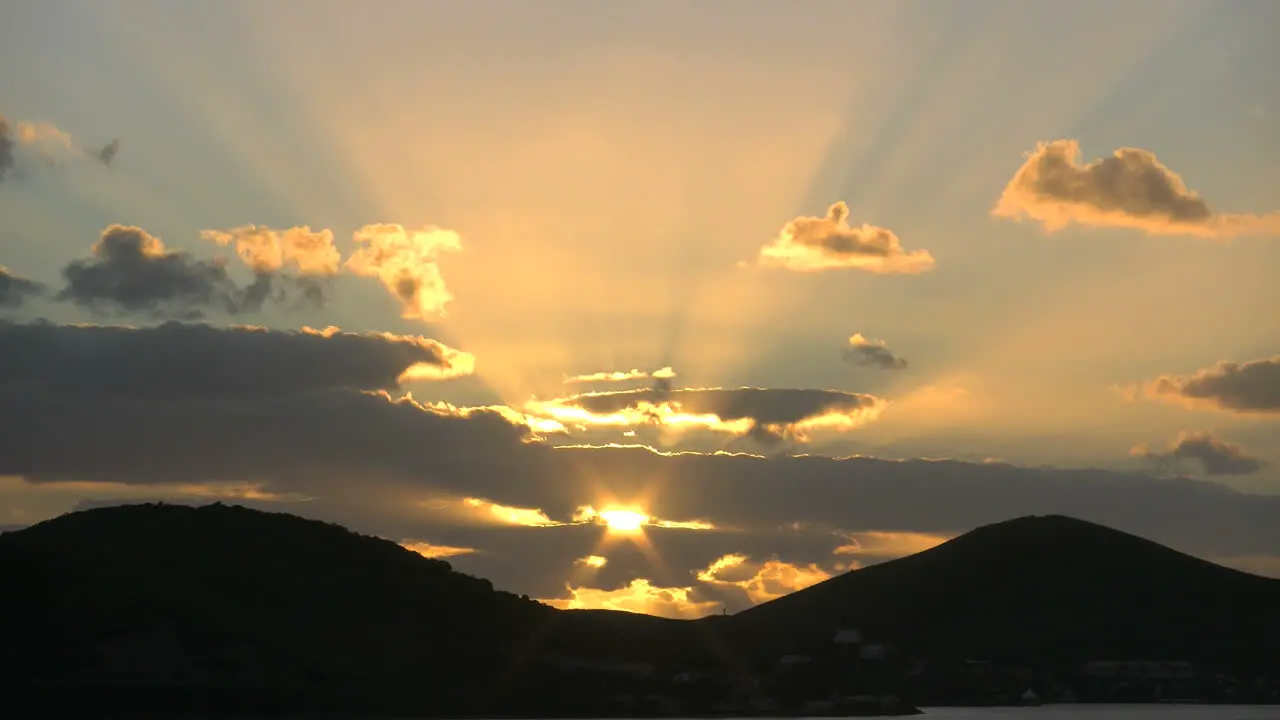 New Caledonia Sunset With Rays