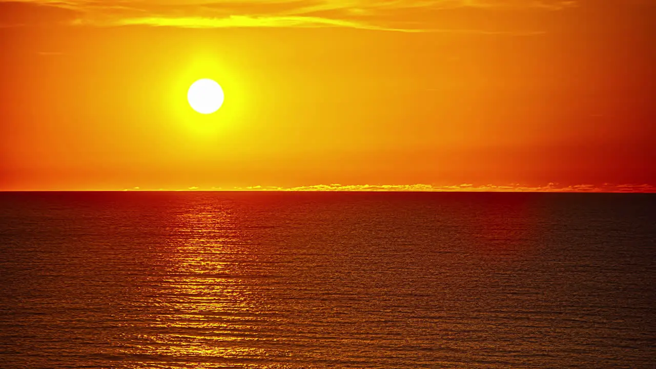 Shot of beautiful sunset over the sea in timelapse