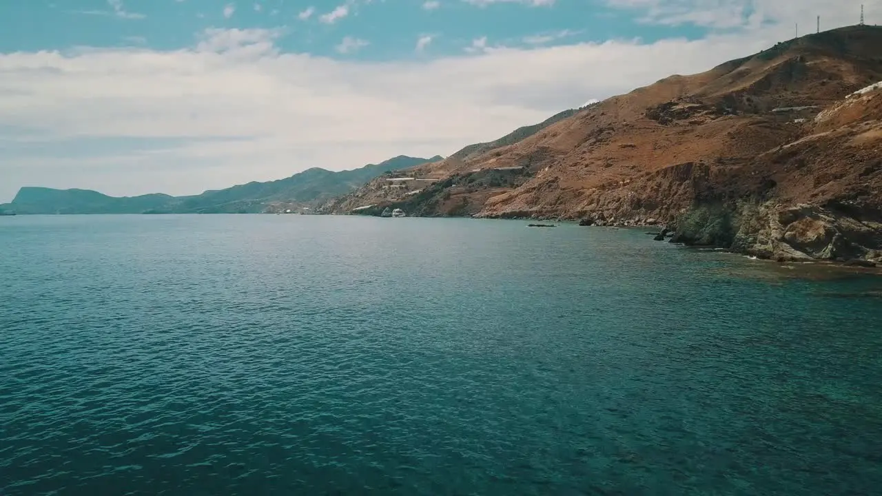 Aerial shot of the south coast of Crete with turquoise waters and beautiful scenery-2