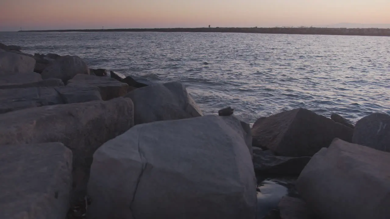 Low view of the Pacific at sunset