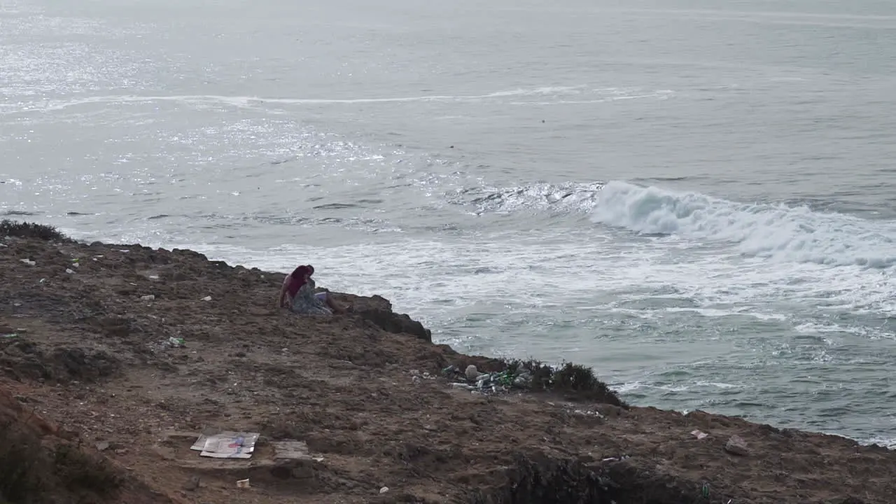 Moroccan couple by the sea in Casablanca Morocco