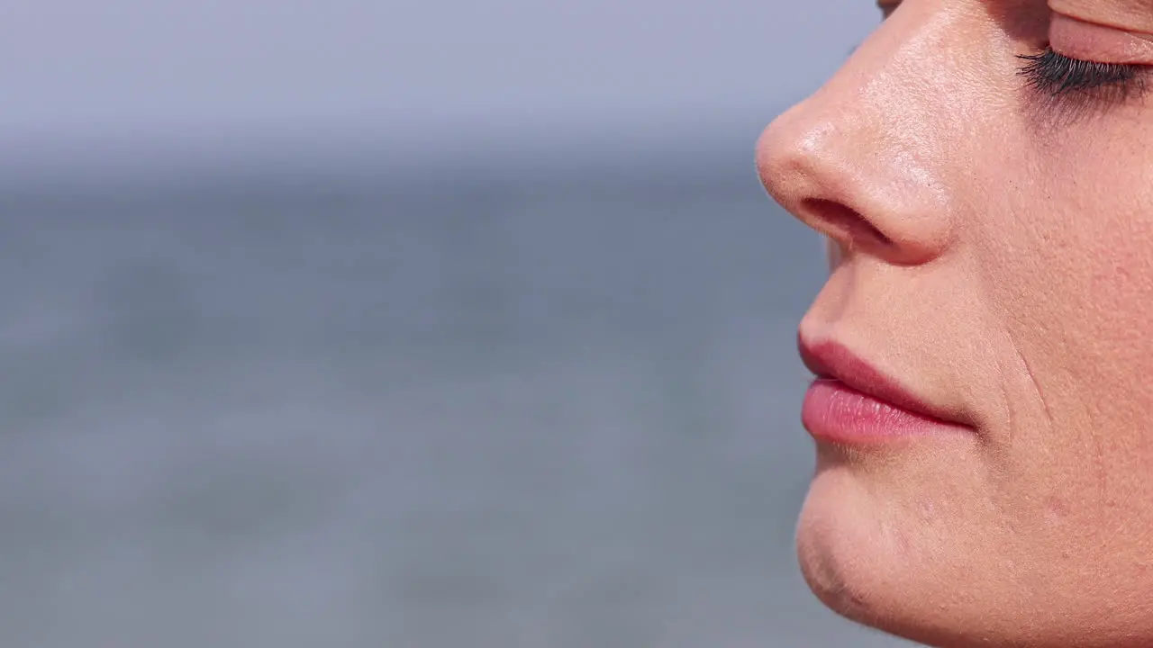 Close up of young woman's face