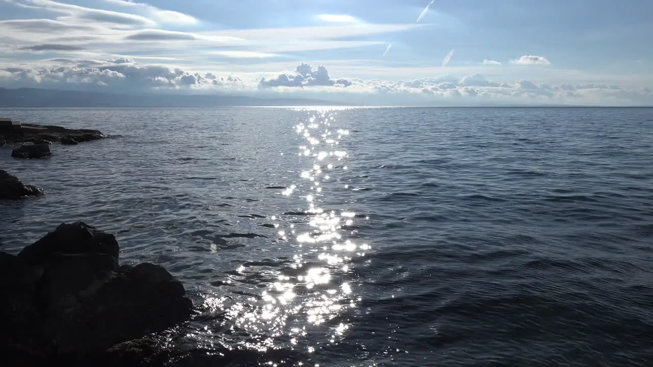 Croatia Adriatic Sea With Sun Sparkles