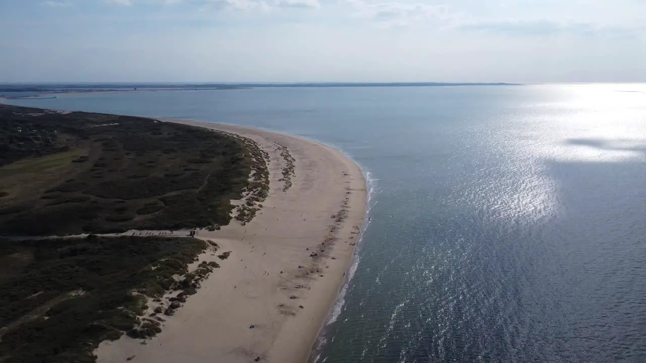 Stunning light sandy beach in holland super sunny weather