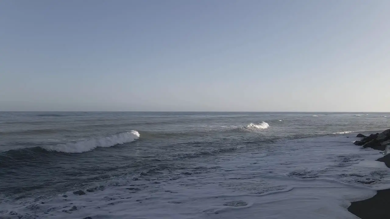 Aerial Side View on Calahonda Beach at Morning Dawn Spain