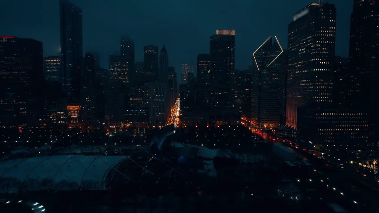 Windy City at night a mesmerizing cityscape illuminated by towering skyscrapers breathtaking architecture and a lively urban atmosphere